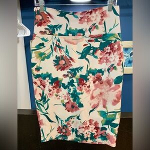 Silhouette Pink and Green Midi Pencil Skirt Resort Wear